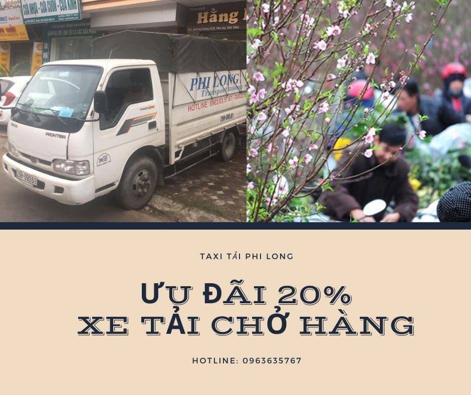 Xe tải chở hàng tết Phi Long phố Kim Mã Thượng