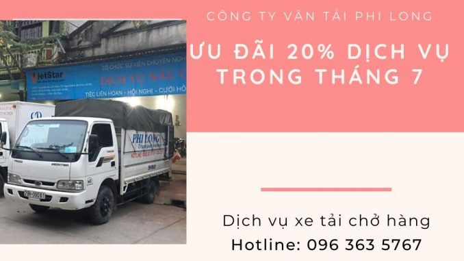Xe tải vận chuyển giá rẻ Phi Long tại xã Quất Động